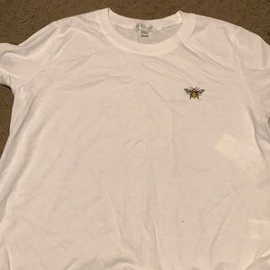 White  orange kiss crop top